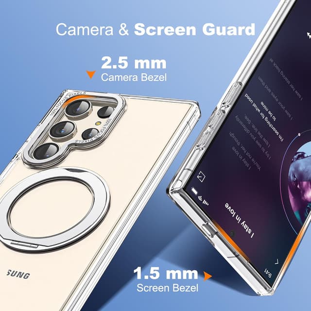 Thumbnail 6 de Zalinbo Compatible with Samsung Galaxy S24 Ultra Case with 360° Rotatable Magnetic Ring Stand (Mag-Safe, Shockproof)