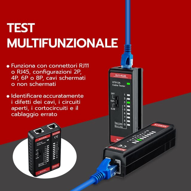 Thumbnail 1 de Mcbazel Tester di Rete RJ45 RJ11 60V 📡