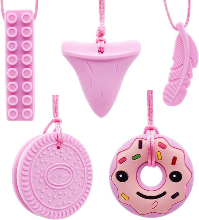 Detalle de GNAWRISHING Chew Necklace 5-piece sensory chew toy