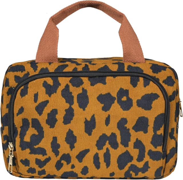 Detalle de Funtlend Kulturtasche für Damen aus Cord – Kulturbeutel/Kosmetiktasche zum Aufhängen (25 x 9 x 16 cm)