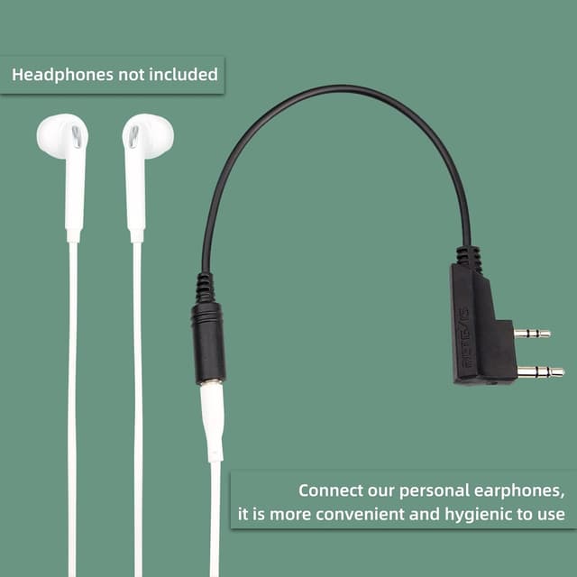 Detalle 2 de Retevis TCK01 cavo di trasferimento con auricolare 2 pin Kenwood ↔ jack 3,5 mm per walkie talkie compatibili