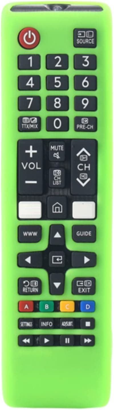 Detalle de Silicone Remote Cover for Samsung Smart TV remotes (AA59-00786A / BN59-01315B etc.) with anti-slip grip and anti-lost lanyard