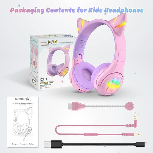 Thumbnail 6 de Riwbox CF9 Kids Bluetooth Headphones 85dB