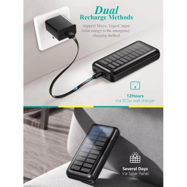 Detalle de Klack Powerbank Solar 30000 mAh cargador portátil USB-C