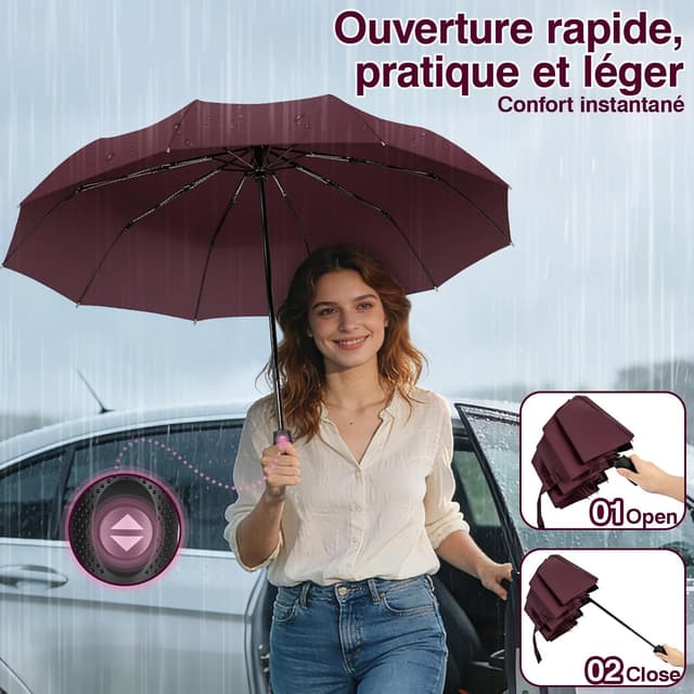 Detalle 2 de ZOMAKE Parapluie compact coupe-vent 32 cm