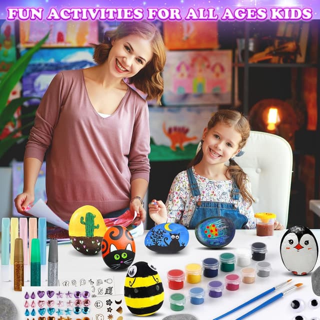 Thumbnail 5 de Glow Rock Painting Kit glow-in-the-dark set for ages 6–12 🎨