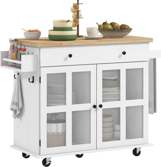 Detalle de HOMCOM Desserte ilot de Cuisine 115,5 cm