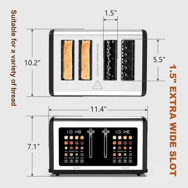 Thumbnail 6 de 4 Slice Touch Screen Toaster 1650W