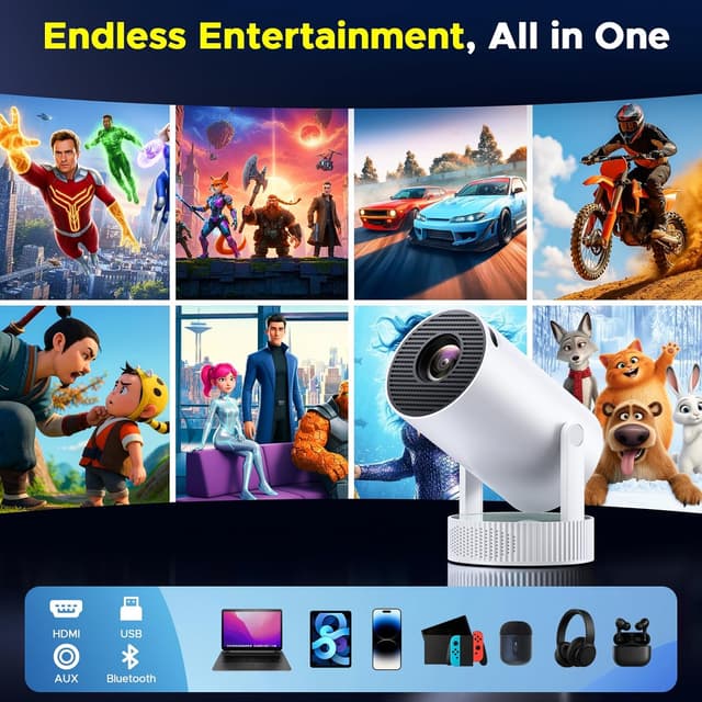 Thumbnail 4 de HOTPEAK Mini Projector 4K with WiFi and Bluetooth 🎥