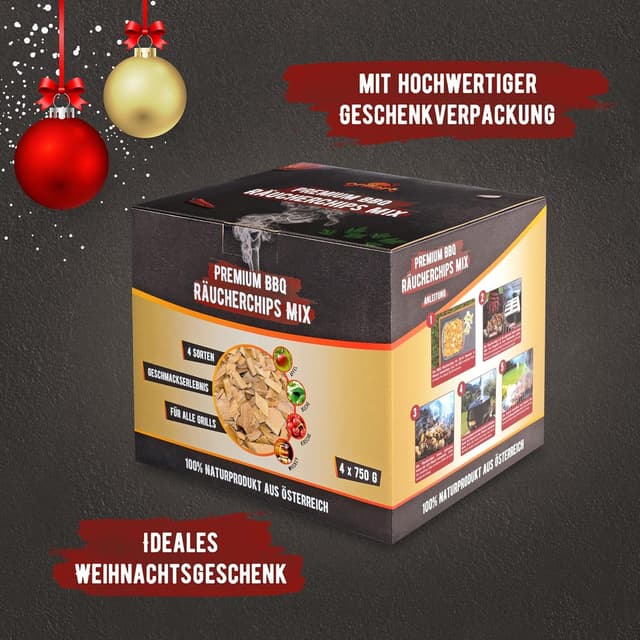 Detalle 2 de grillart Räucherchips Mix 4er XL Set, 4x750 g