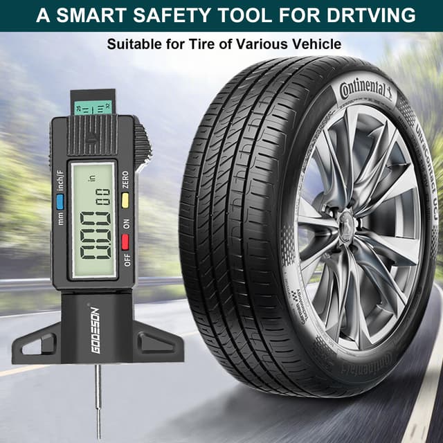 Detalle de GODESON Digital Tire Tread Depth Gauge with 3 Modes (inches, mm) for Cars, SUVs, Trucks & Motorcycles