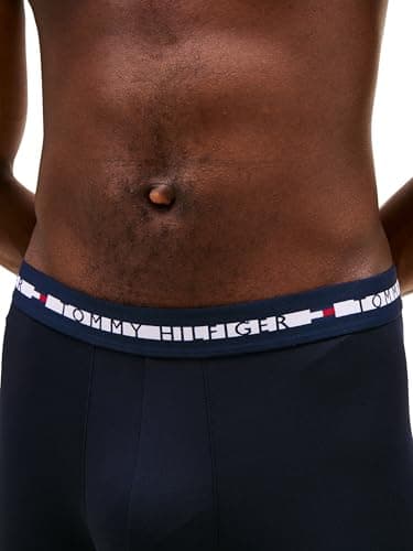 Detalle 2 de Tommy Hilfiger Calzoncillos bóxer tipo trunk Pack de 3 para hombre (Adaptive) con logotipo en la cintura, multicolor