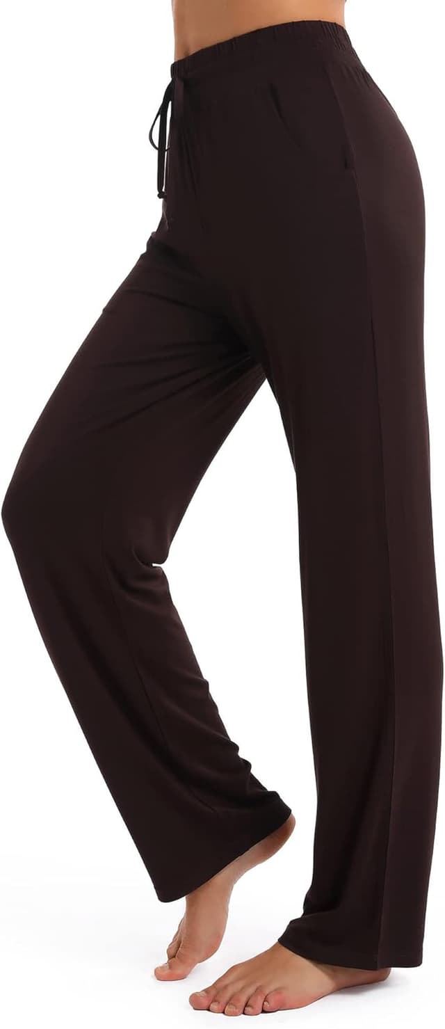 Detalle 2 de Urban CoCo Women’s Straight Leg Long Pants with Elastic High Waist Drawstring & Pockets