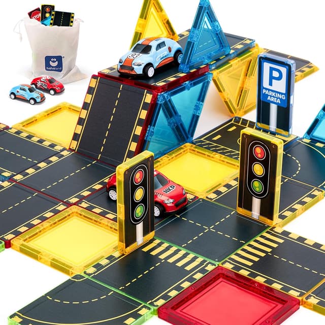 Detalle de hahaland 38-piece Magnetic Tiles set for kids 🧩