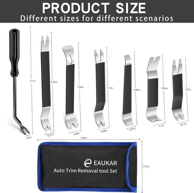 Detalle 2 de Eaukar Auto-Demontage-Werkzeuge-Set (24-teilig) für Zierleistenkeile, Verkleidungen und Autoradioausbau