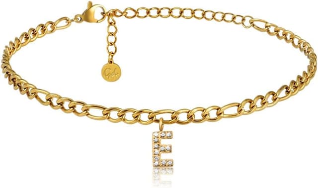 Detalle de Cavigliera d’oro con lettere impermeabili GD GOOD.designs, regolabile 22–27 cm