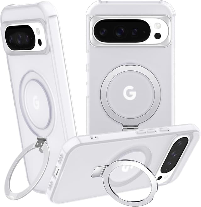 Detalle de CHAOFEnG Magnetic Case with Ring Stand for Google Pixel 10 / Pixel 10 Pro (White)