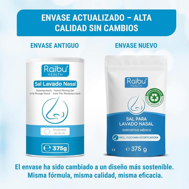 Detalle 2 de Raibu Sal para Lavado Nasal 150 porciones