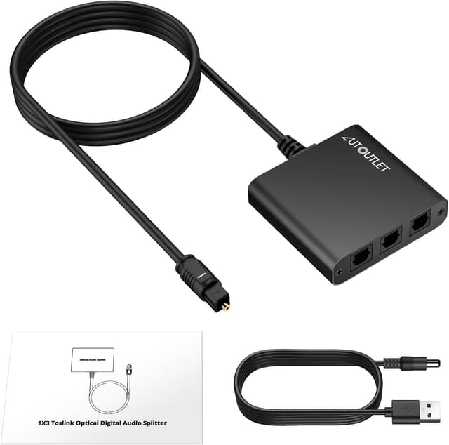 Thumbnail 6 de AUTOUTLET 3-Way Toslink Optical Audio Splitter 1m