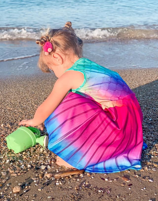 Detalle de AIDEAONE Mädchenkleid Schmetterling A-Linie ärmellos (4–12 Jahre)