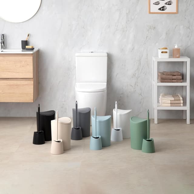 Detalle 2 de TATAY Brosse WC fixe et durable (support fermé) – design moderne, tête à vis