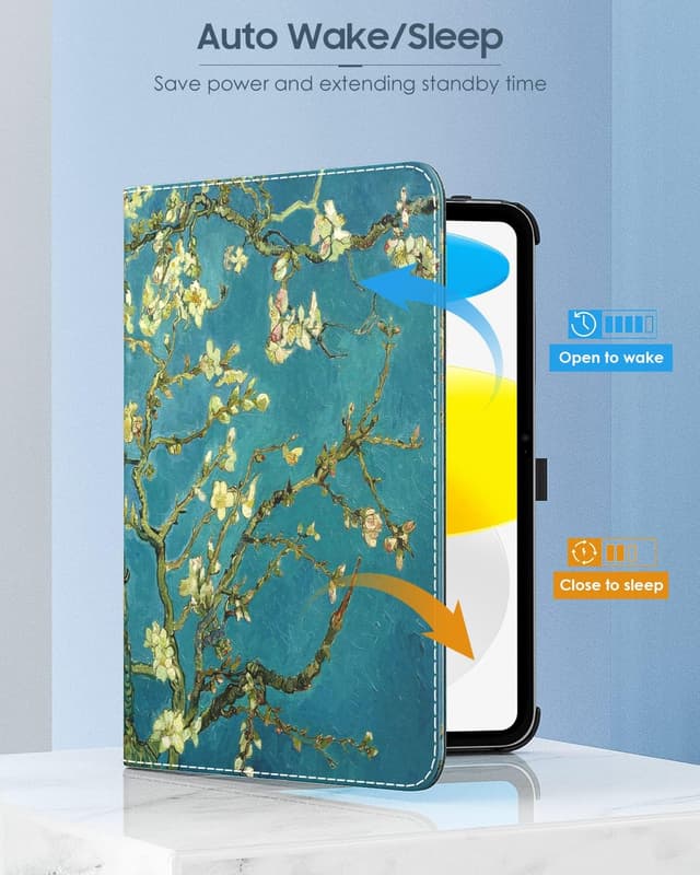 Detalle 2 de TiMOVO Schutzhülle für iPad 11 (A16) / iPad 10 (10,9 Zoll) – 90° drehbar Smart Case mit Standfunktion & Stift-Schlaufe