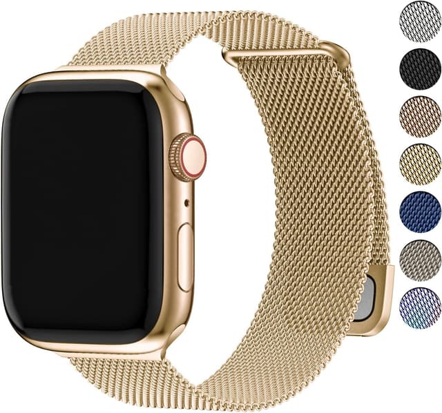 Detalle de Fullmosa Stainless Steel Milanese Loop Apple Watch band (38–49mm) with double-layer magnetic clasp