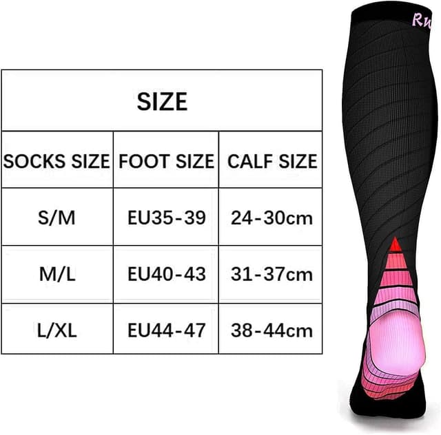 Thumbnail 6 de Rwest X Calze Compressione Graduata per Donna e Uomo (Sport, Corsa, Bici e Viaggi) — Calze elastiche a compressione graduata