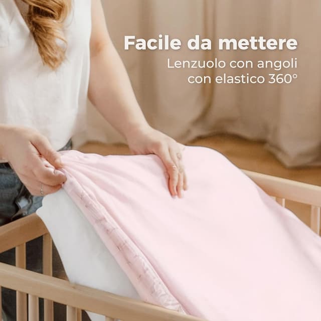 Thumbnail 6 de Dreamzie 2 Lenzuola culla neonato + 1 coprimaterasso impermeabile per lettino 50x83 cm Stars