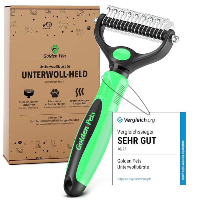 Detalle de TESTURTEIL Unterwollbürste für Langhaar 🐾