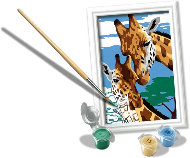 Detalle de Ravensburger CreArt Giraffa: dipingere con i numeri per bambini 7+ (kit con tavole, cornice, pennello e colori)