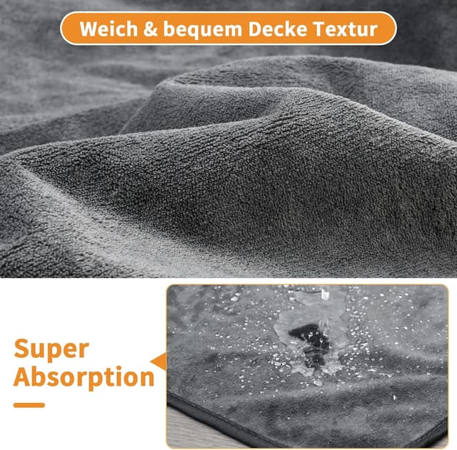 Detalle de 2er waschbare Welpenunterlagen (92 × 80 cm) – schnell absorbierende Trainingspads für Welpen, ältere oder inkontinente Hunde, grau