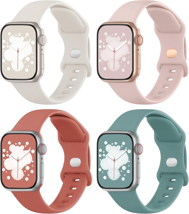 Detalle 2 de Adepoy Apple Watch silicone strap 4 pack