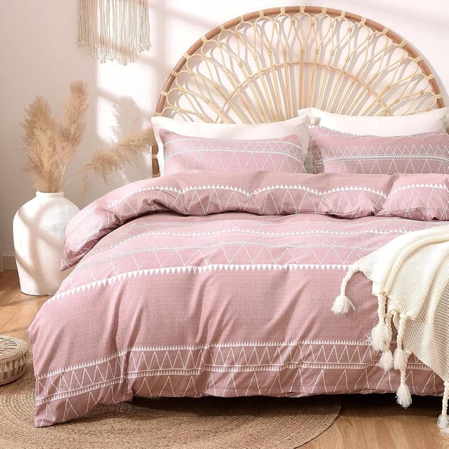 Detalle de Lekesky Pink duvet cover set 230x220cm