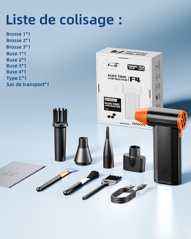 Thumbnail 4 de Souffleur d'Air Électrique 130000RPM Orange