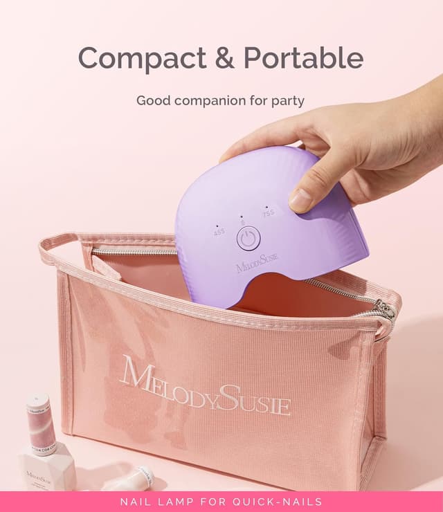 Detalle de MelodySusie ART06G Mini UV-Lampe für Gelnägel (6 W, wiederaufladbar) – kompakt mit Timer