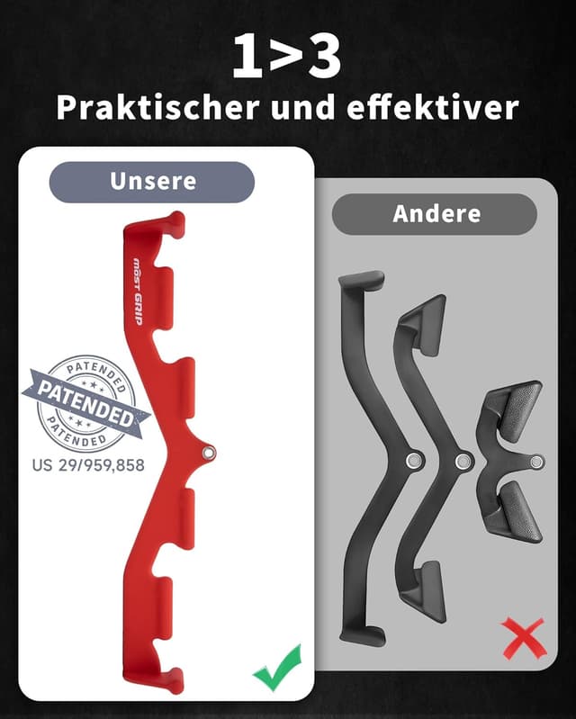 Detalle 1 de Latzugstange 6 ergonomische Griffe für Latzug