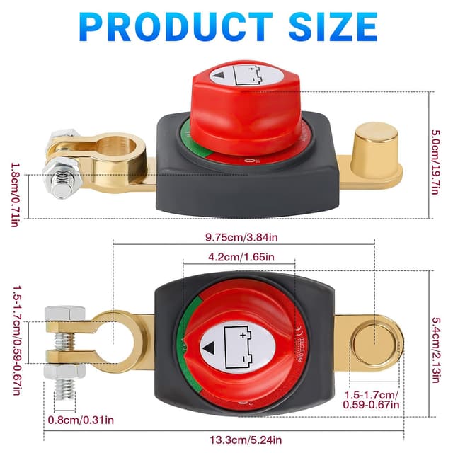 Thumbnail 1 de Sehawei Batterietrennschalter als Hauptschalter 12V/24V (bis 275 A) für Auto, Bus, Truck, Marine & Motorrad