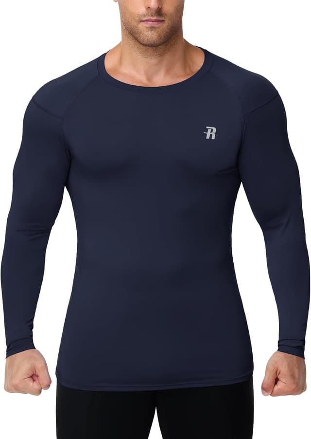 Detalle de Runhit Men’s Compression Base Layer Long Sleeve Top (UPF 50+ quick dry sports undershirt)