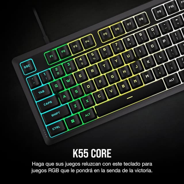 Detalle 2 de Corsair K55 CORE RGB Teclado gaming 10 zonas