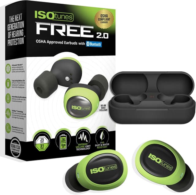 Detalle 1 de ISOtunes Free 2.0 Bluetooth Hearing Protection Earbuds (OSHA Approved, 25 dB NRR)