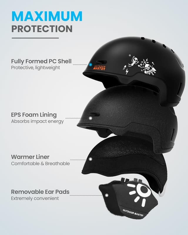 Thumbnail 1 de OutdoorMaster Kids Ski Helmet 12-Vent Snow Goggles