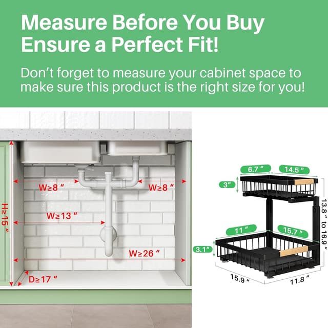 Detalle 2 de Under-Sink Sliding Organizer 2-Pack ๐