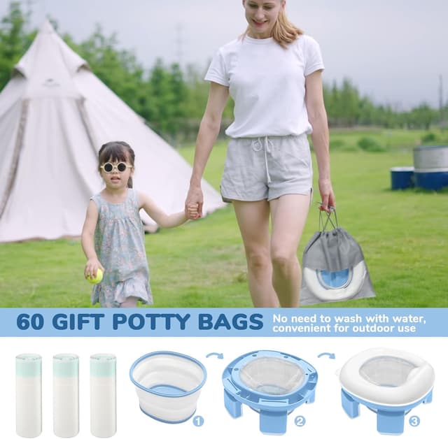 Thumbnail 6 de DEANIC 2-in-1 Portable Travel Potty 60 liners 🚼