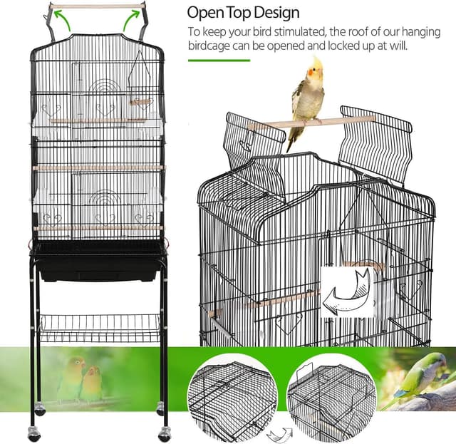Thumbnail 4 de Yaheetech Large Bird Cage Open Play Top Parrot Cage