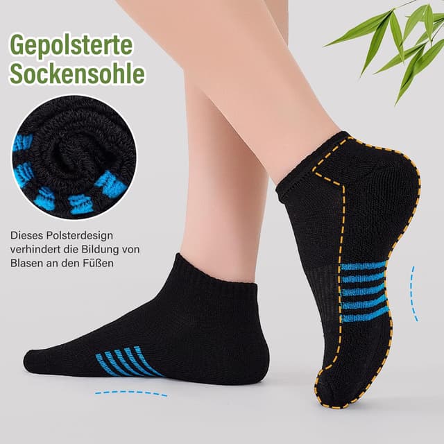 Detalle 2 de Effeet Bambus Sneaker Socken für Damen (6/12 Paar) – atmungsaktiv, gepolstert & geruchsarm für 39–42