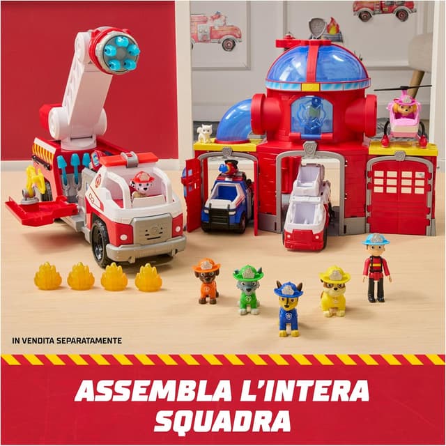 Detalle de Paw Patrol Fire Rescue: Camion dei Pompieri a caricamento rapido con Marshall, luci e suoni (3+ anni)