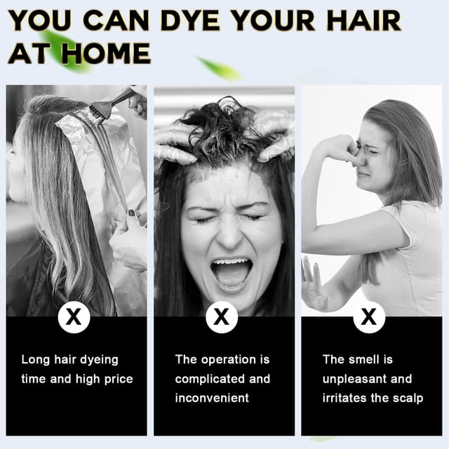 Detalle de IIIMEIDU Black Hair Dye Shampoo 3-in-1 for Gray Hair (Herbal) 500ml