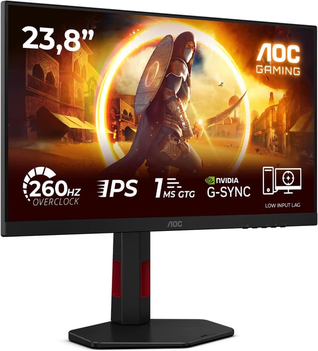Detalle de AOC Q27G4XF 27-inch WQHD gaming monitor (180Hz, Fast IPS, HDR10, Adaptive Sync) with height adjustment
