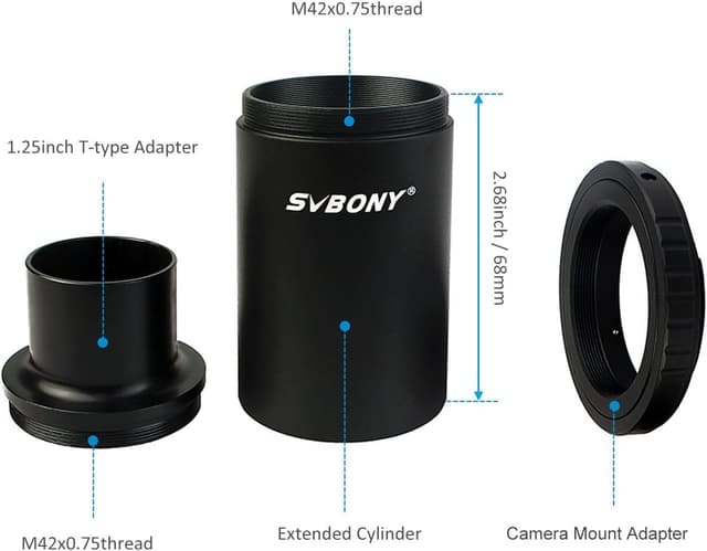 Thumbnail 1 de Svbony T2 Anello adattatore per telescopio 1,25"